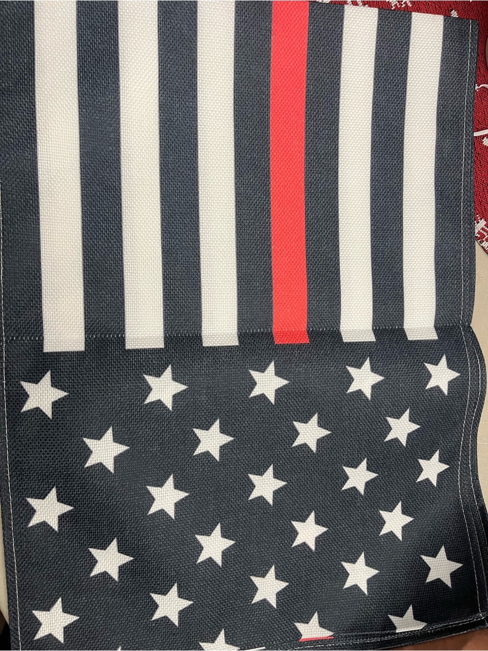 Stars & Stripes Canvas Tote Panel - Navy, White & Red Accent